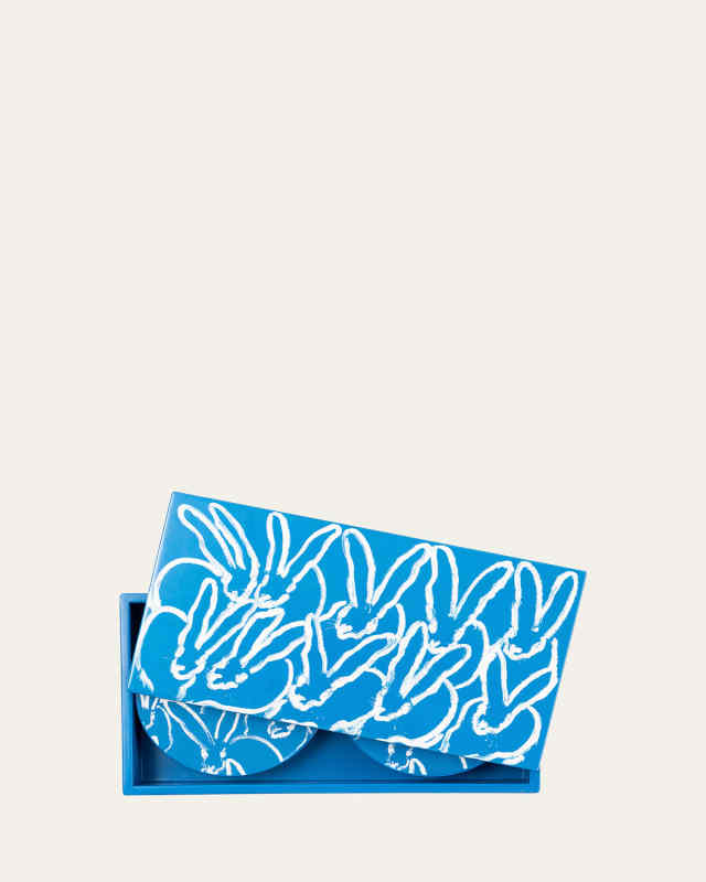 Blue Bunny Lacquer Coaster Box Set - 6 Coasters